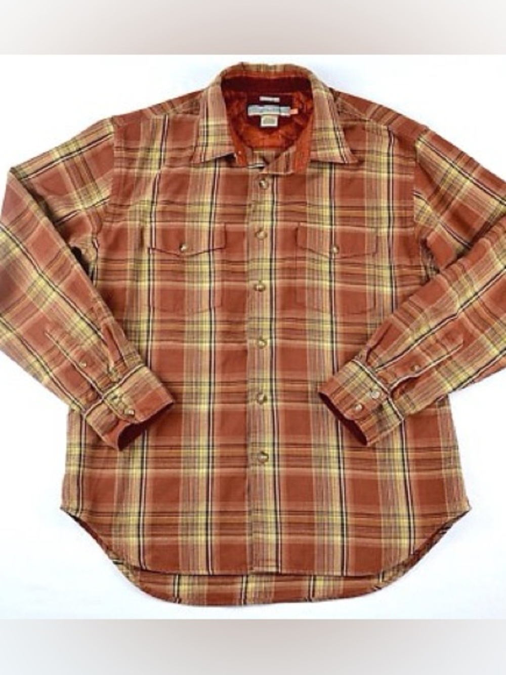 XL Quicksilver Men’s Comfort Fit Flannel  Long Sleeve Shirt Neck Western Brown